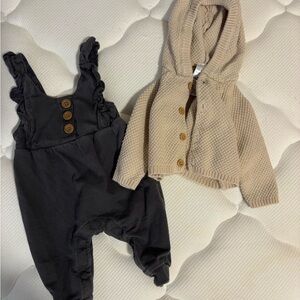 Carter's Black Ruffle Strap Romper